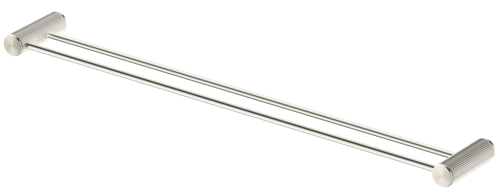 Mica Fluted Double Towel Rail - Brushed Nickel
