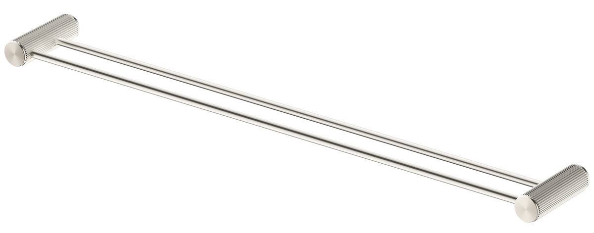 Mica Fluted Double Towel Rail - Brushed Nickel
