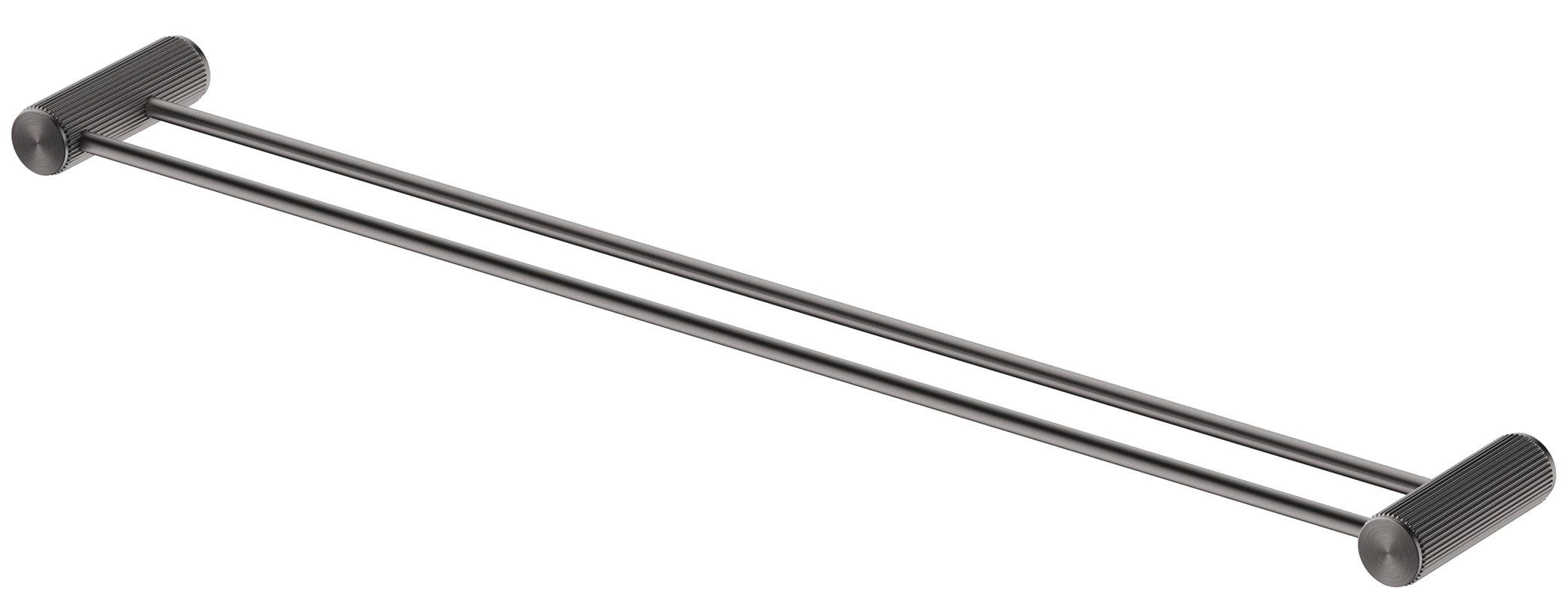 Mica Fluted Double Towel Rail - Gunmetal