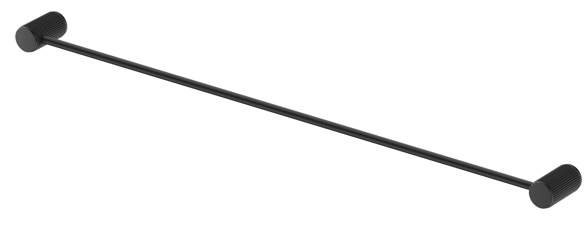 Mica Fluted Single Towel Rail - Black