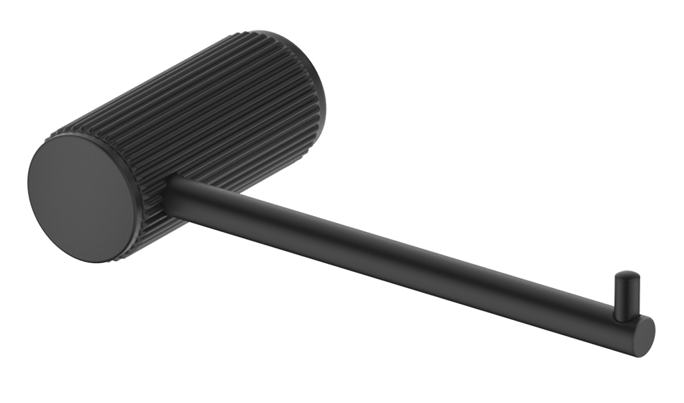 Mica Fluted Toilet Paper Holder - Black