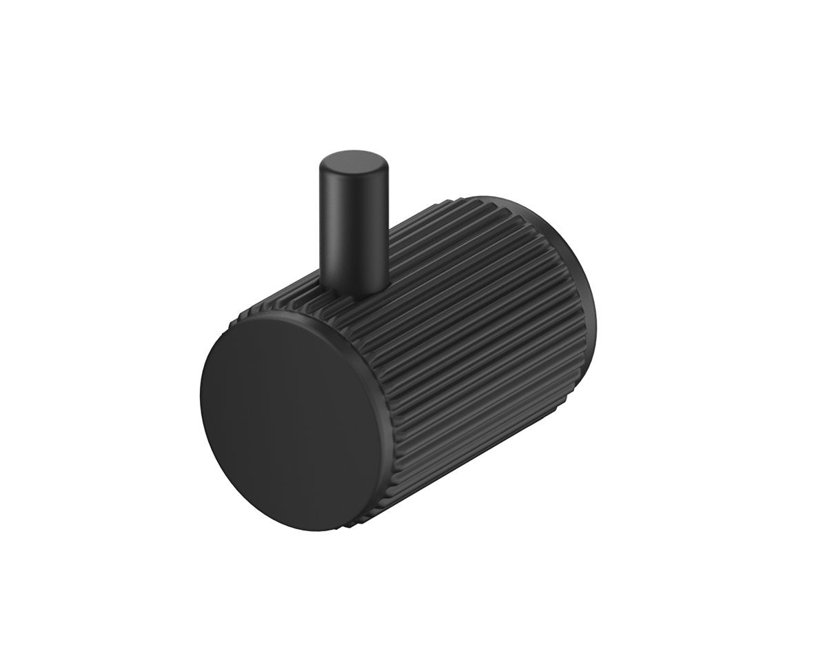 Mica Fluted Robe Hook - Black