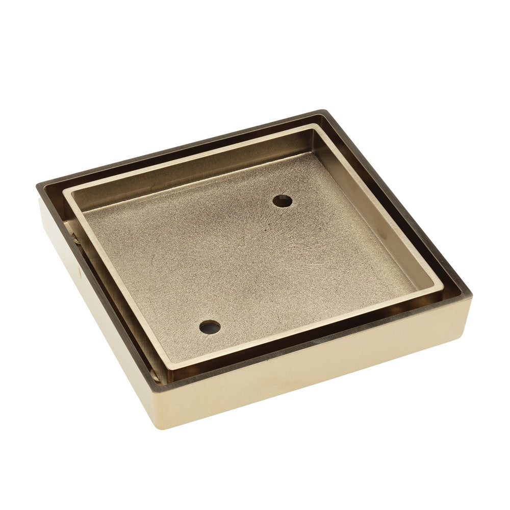 Square Tile Bed Floor Waste, 90mm Outlet, Urban Brass