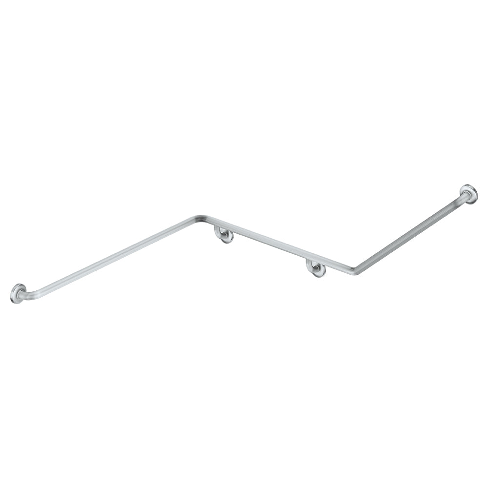 140° Accessible Left-Hand Grab Rail, Stainless Steel