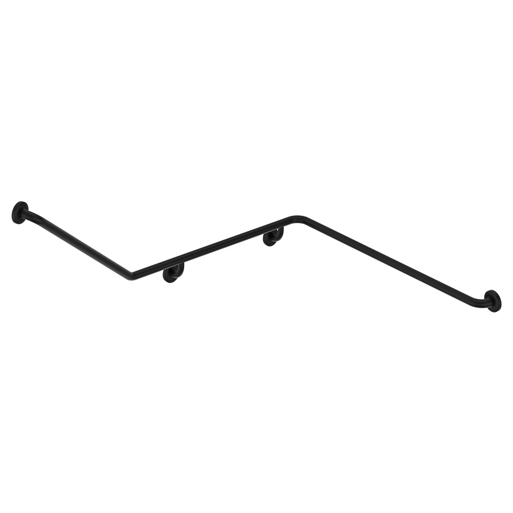 140° Accessible Right-Hand Grab Rail, Matte Black
