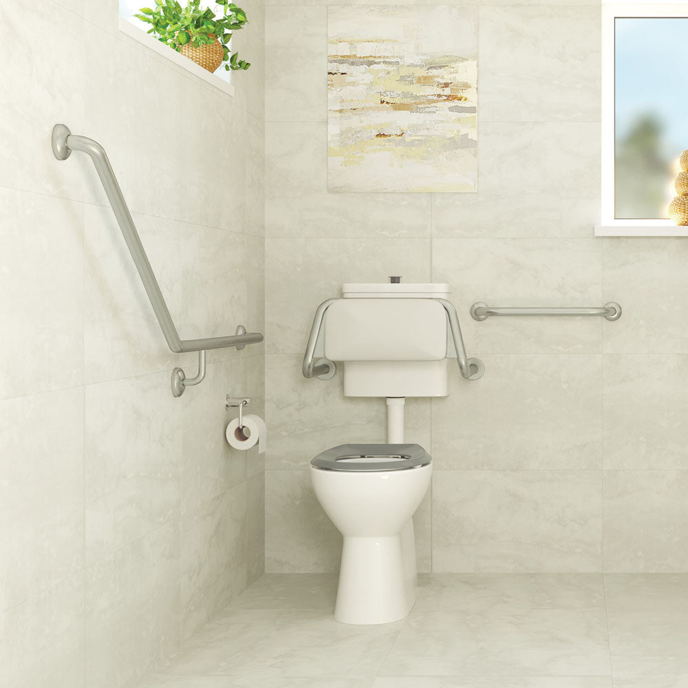 40° Accessible Care Right-Hand Grab Rail, Stainless Steel
