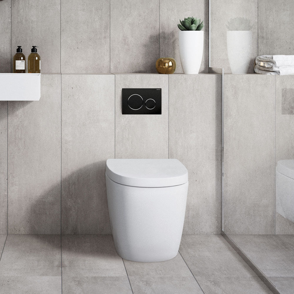 Geberit Sigma 20 Round Button Flush Plate, Matte White with White Trim