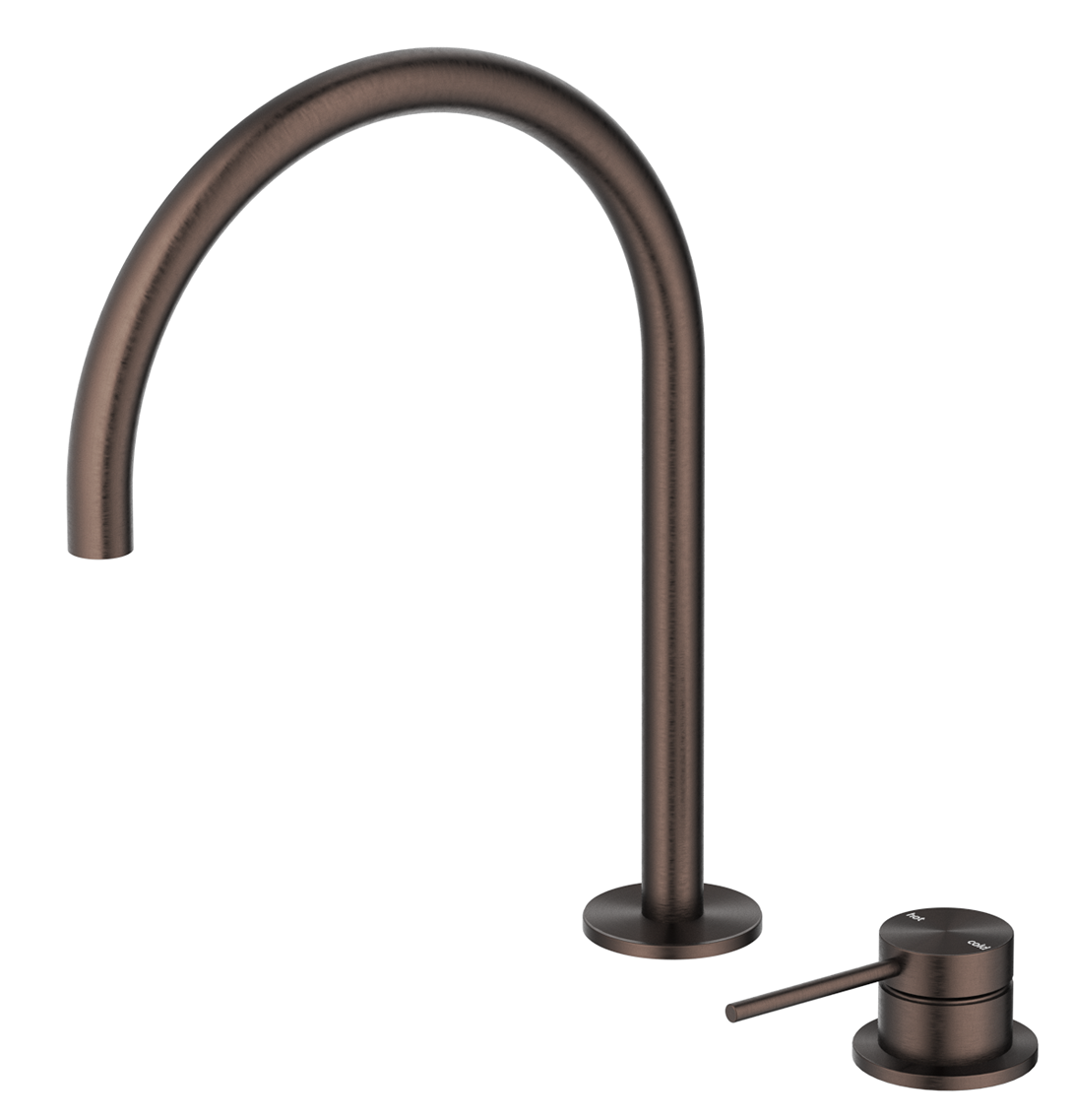 Mica Gooseneck Hob Sink/Basin Mixer Set - Dusk Bronze