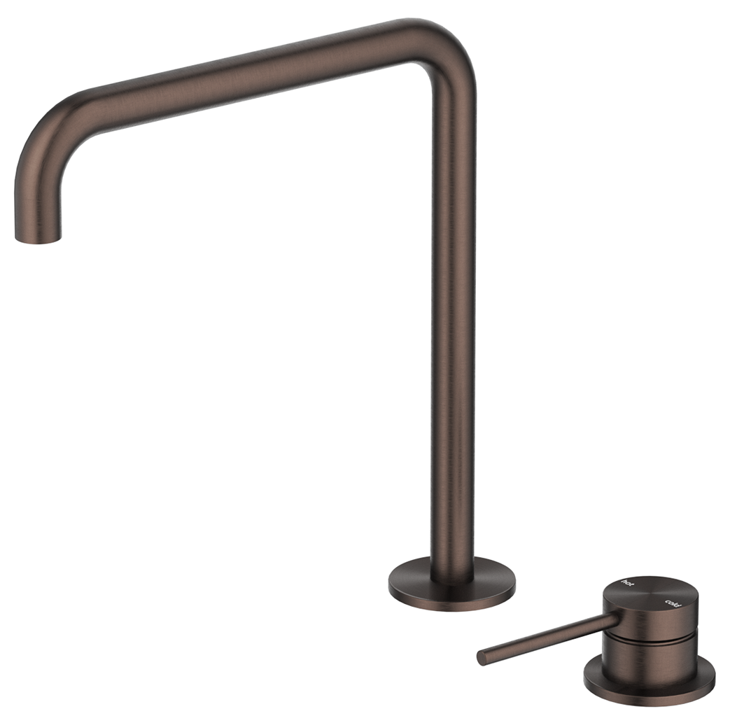 Mica Soft-Square Hob Sink/Basin Mixer Set - Dusk Bronze
