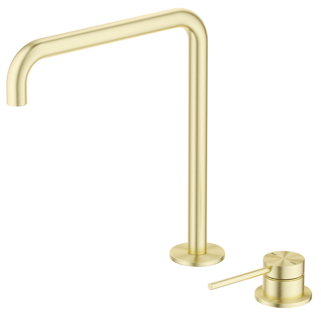 Mica Soft-Square Hob Sink/Basin Mixer Set - French Gold