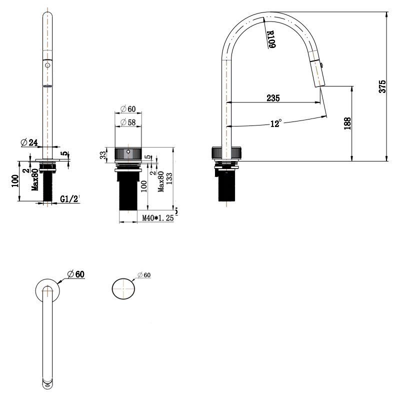 Mica Fluted Pull-Out Hob Mixer Set - image 3