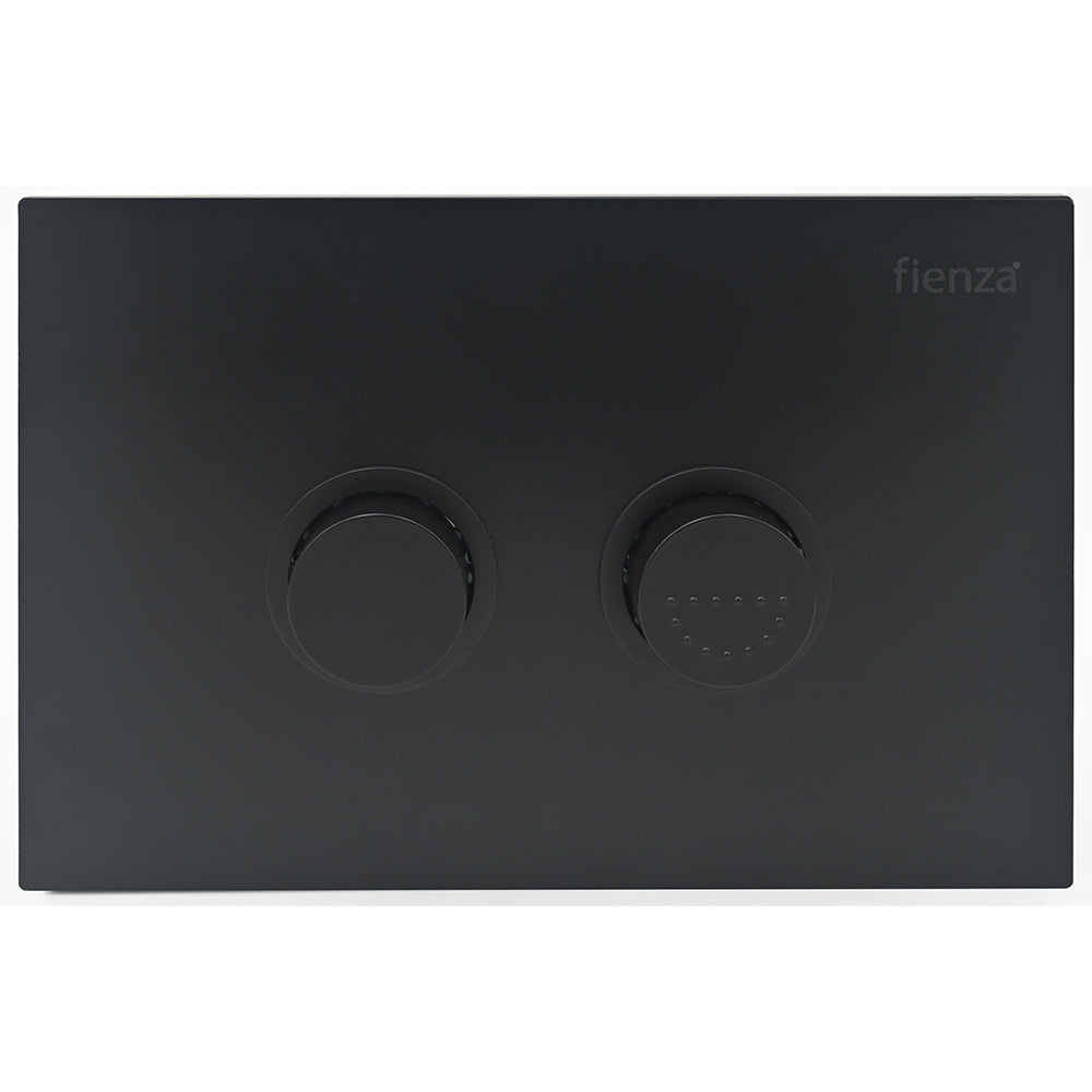 Fienza R&T Care Raised Button Flush Plate, Matte Black