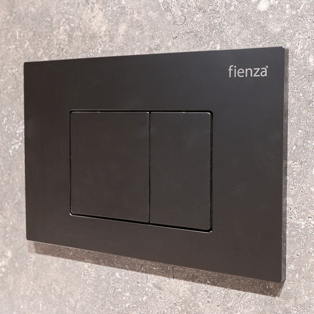 Fienza R&T Rectangular Button Flush Plate, Matte Black