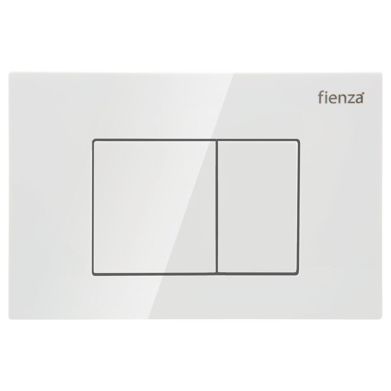 Fienza R&T Rectangular Button Flush Plate, Gloss White