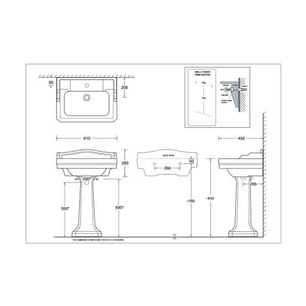 JOHNSON SUISSE - Colonial basin- Wall hung