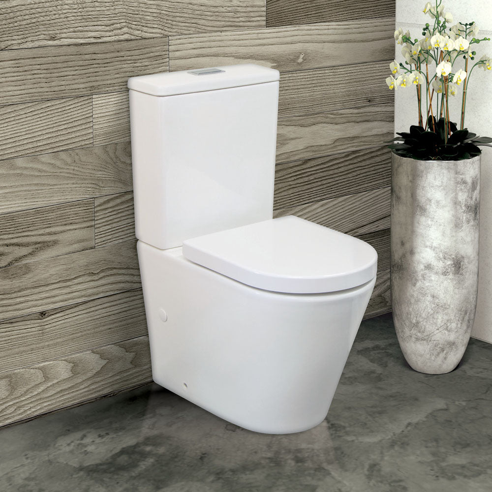 Isabella Back-to-Wall Toilet Suite, Gloss White 