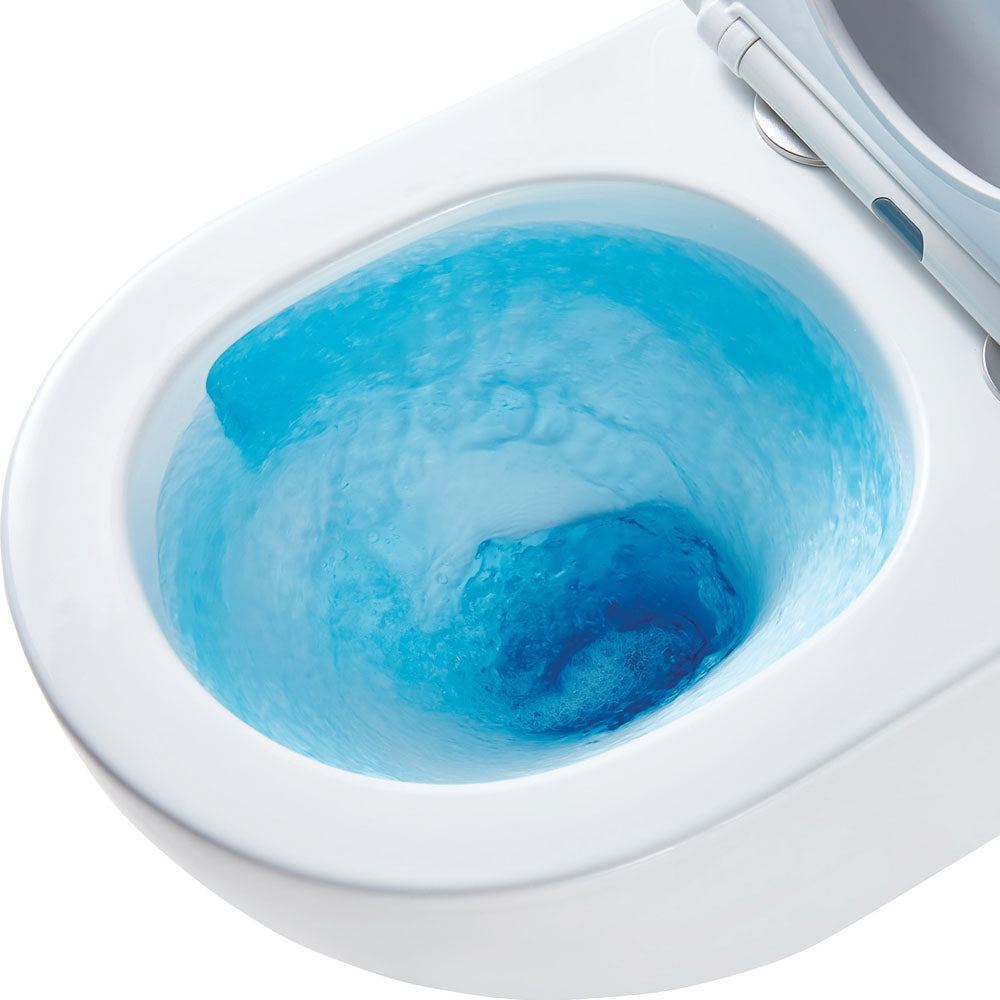 Koko Tornado Flush Wall Hung Toilet Suite, Gloss White with Slim Seat