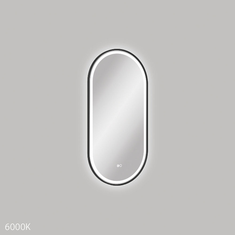 Empire LED Matte Black Framed Mirror, 450 x 900mm