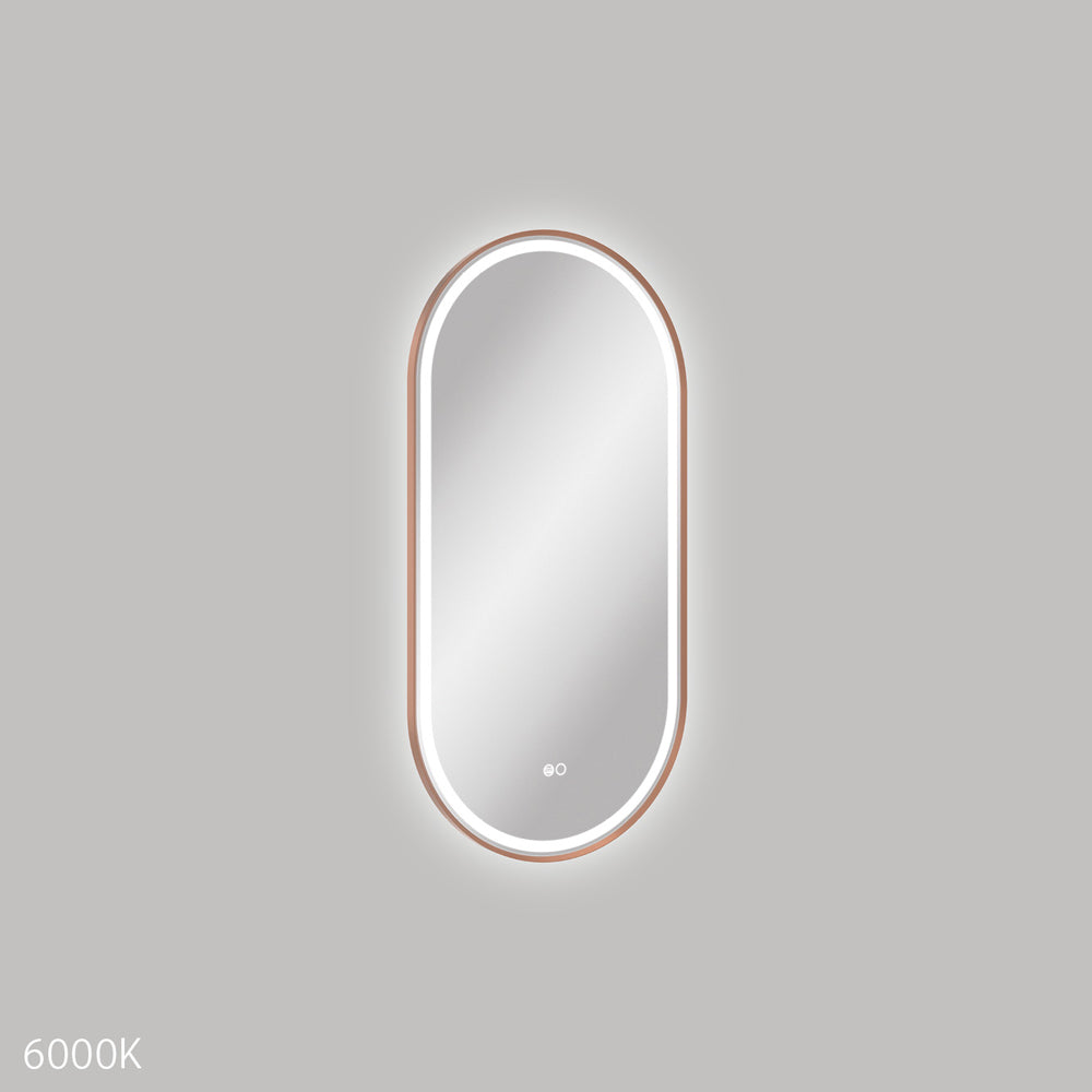 Empire LED Brushed Copper Framed Mirror, 450 x 900mm