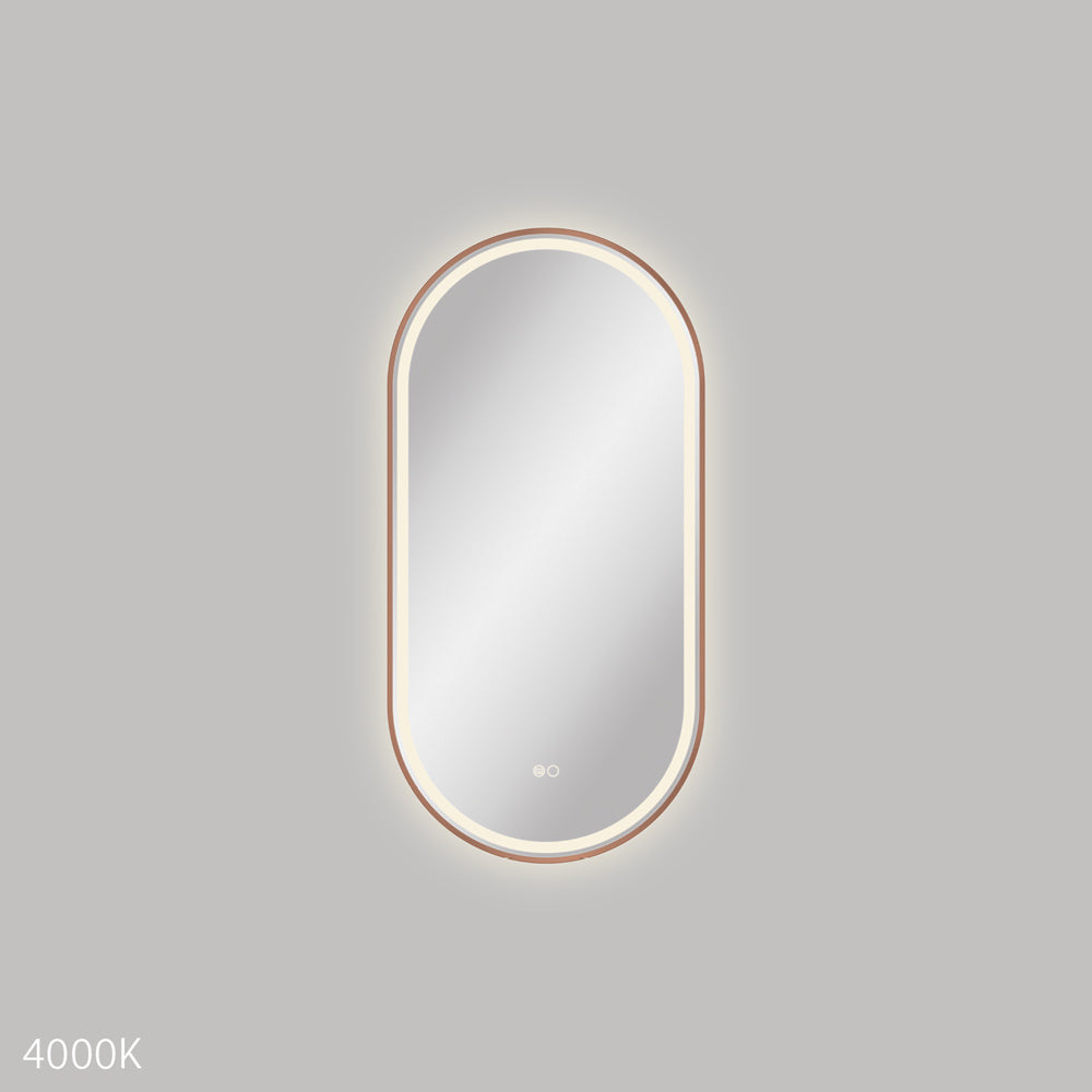 Empire LED Brushed Copper Framed Mirror, 450 x 900mm