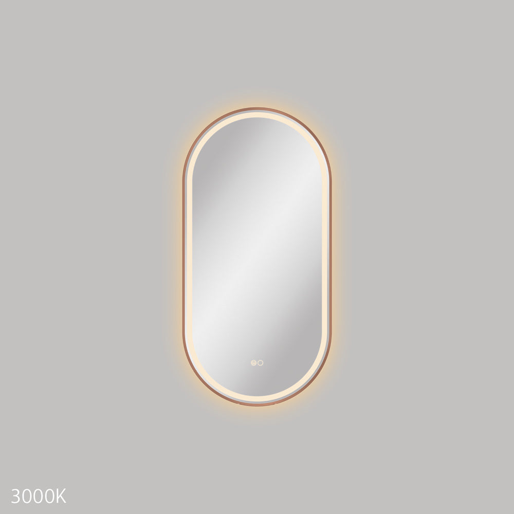 Empire LED Brushed Copper Framed Mirror, 450 x 900mm
