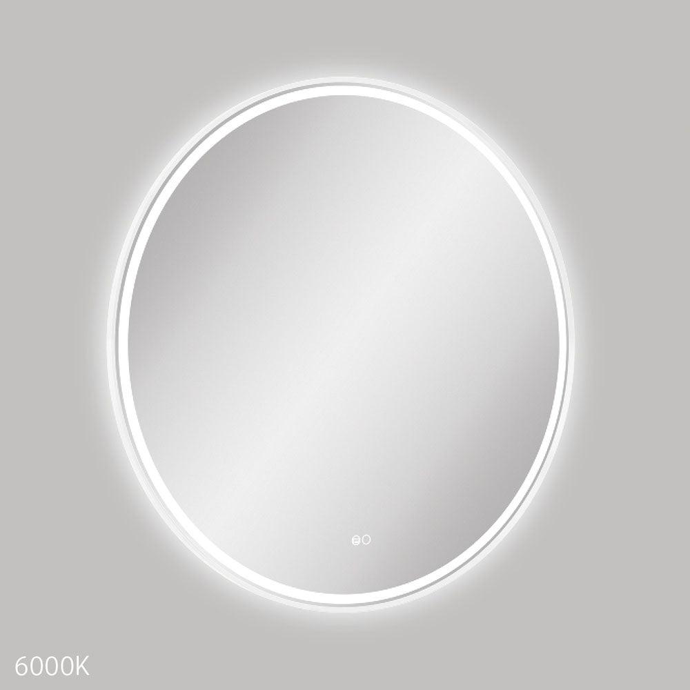 Reba LED Matte White Framed Mirror, 900mm