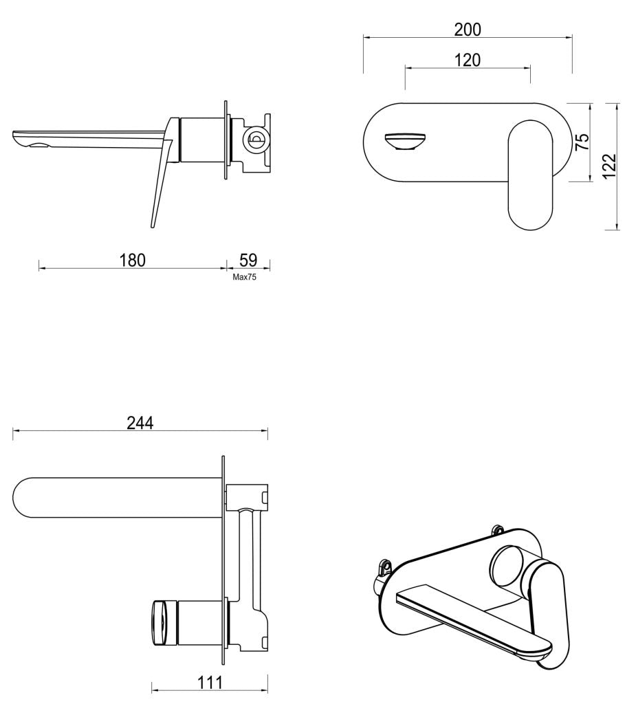 Lantra Wall-Spout Combo - 1P - TRIM KIT ONLY - image 4