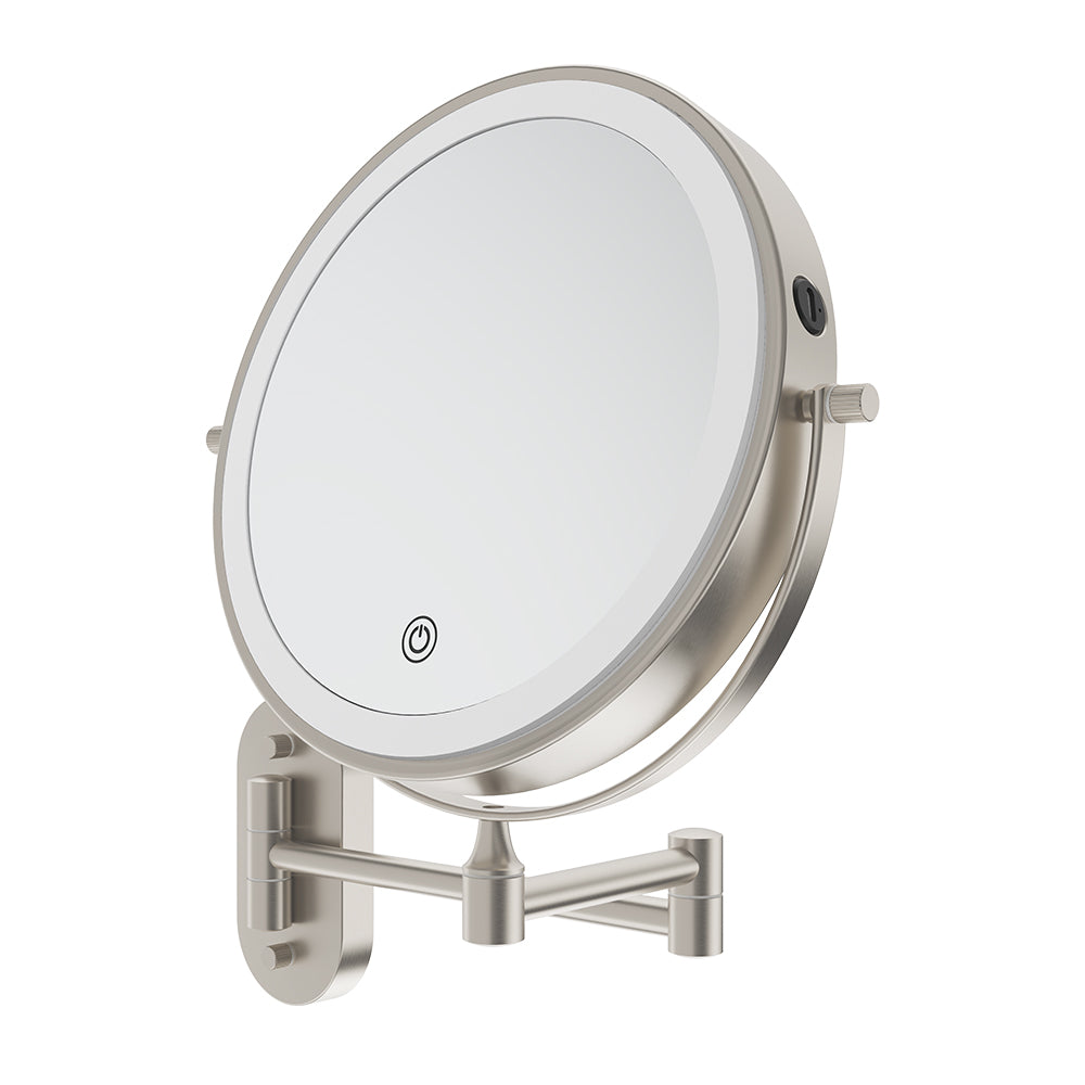 Swivel LED Magnifying Mirror, Brushed Nickel