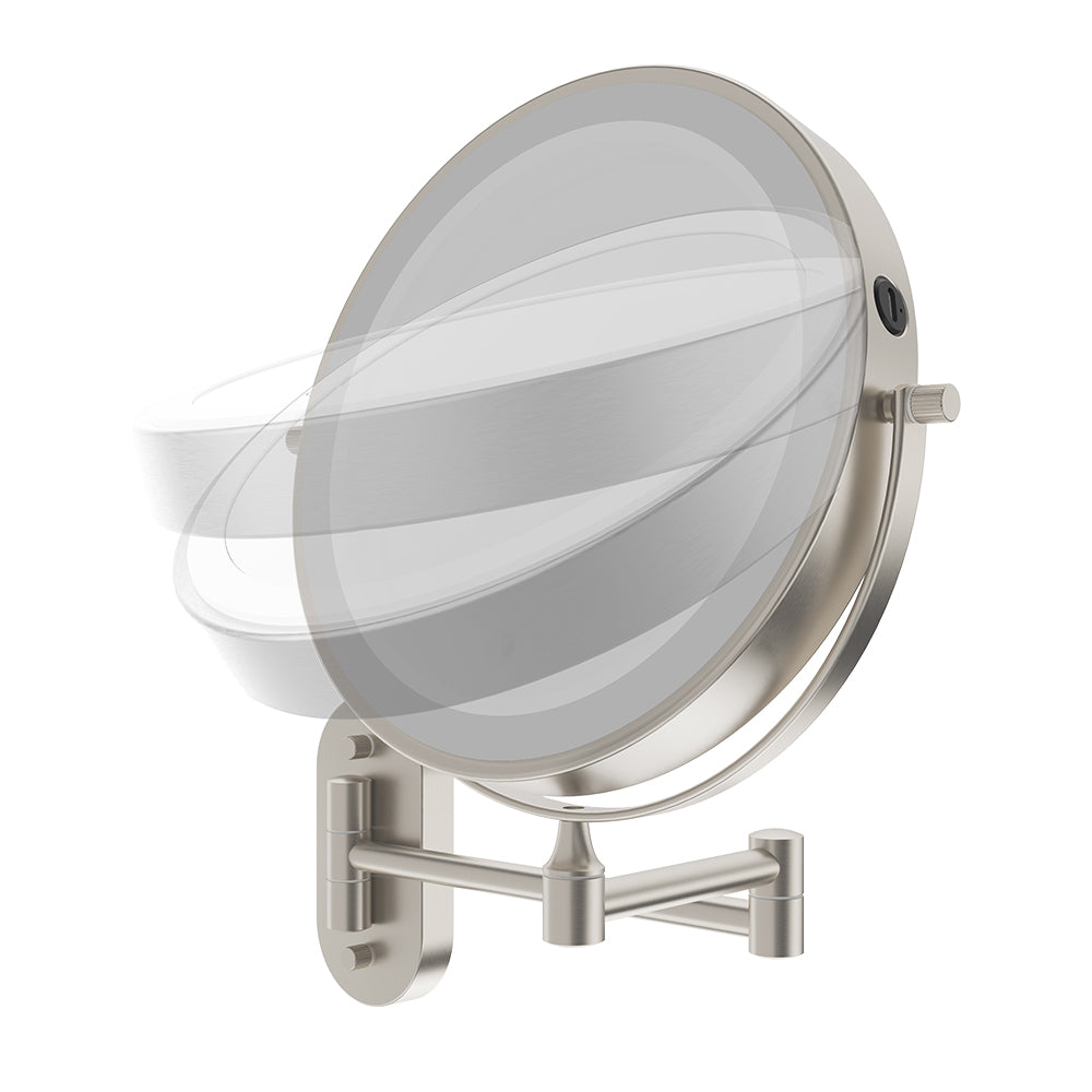 Swivel LED Magnifying Mirror, Brushed Nickel