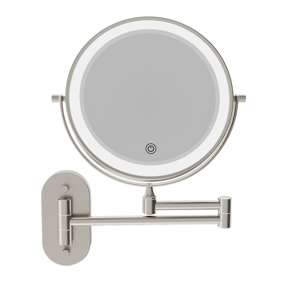 Swivel LED Magnifying Mirror, Brushed Nickel