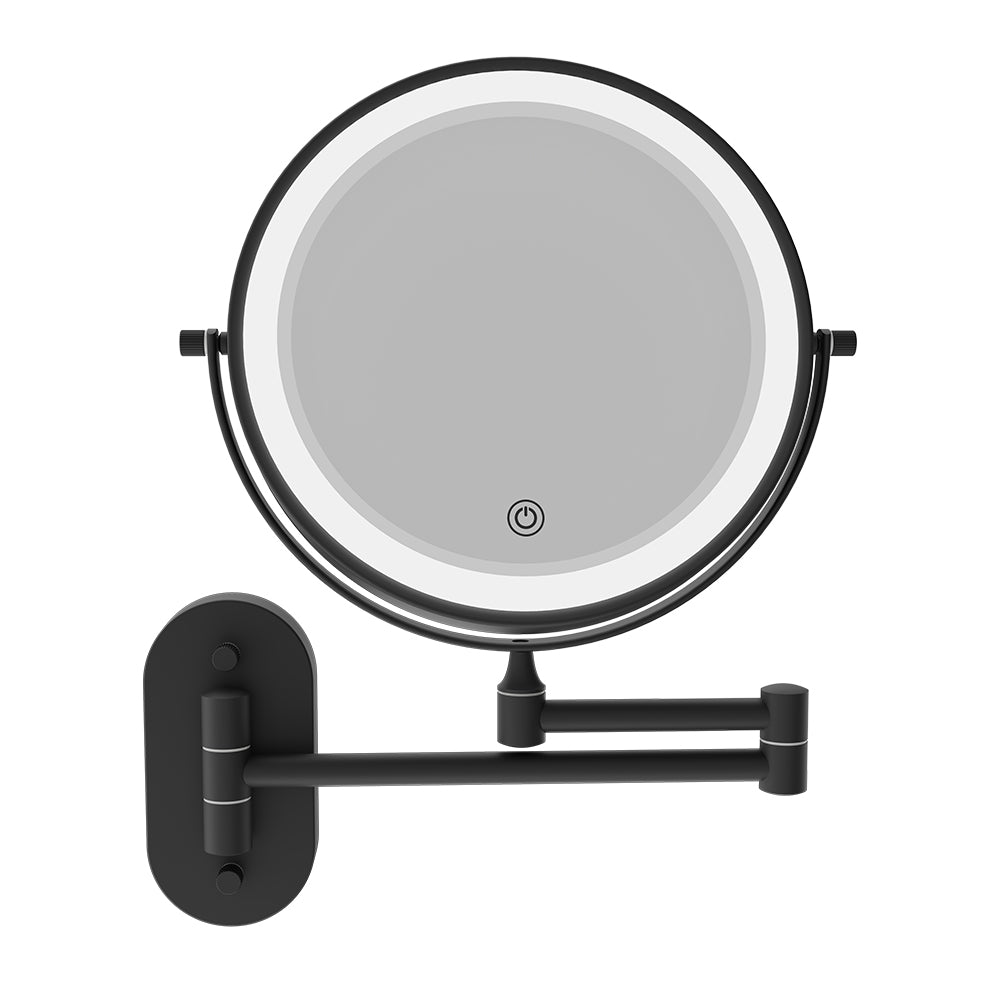 Swivel LED Magnifying Mirror, Matte Black