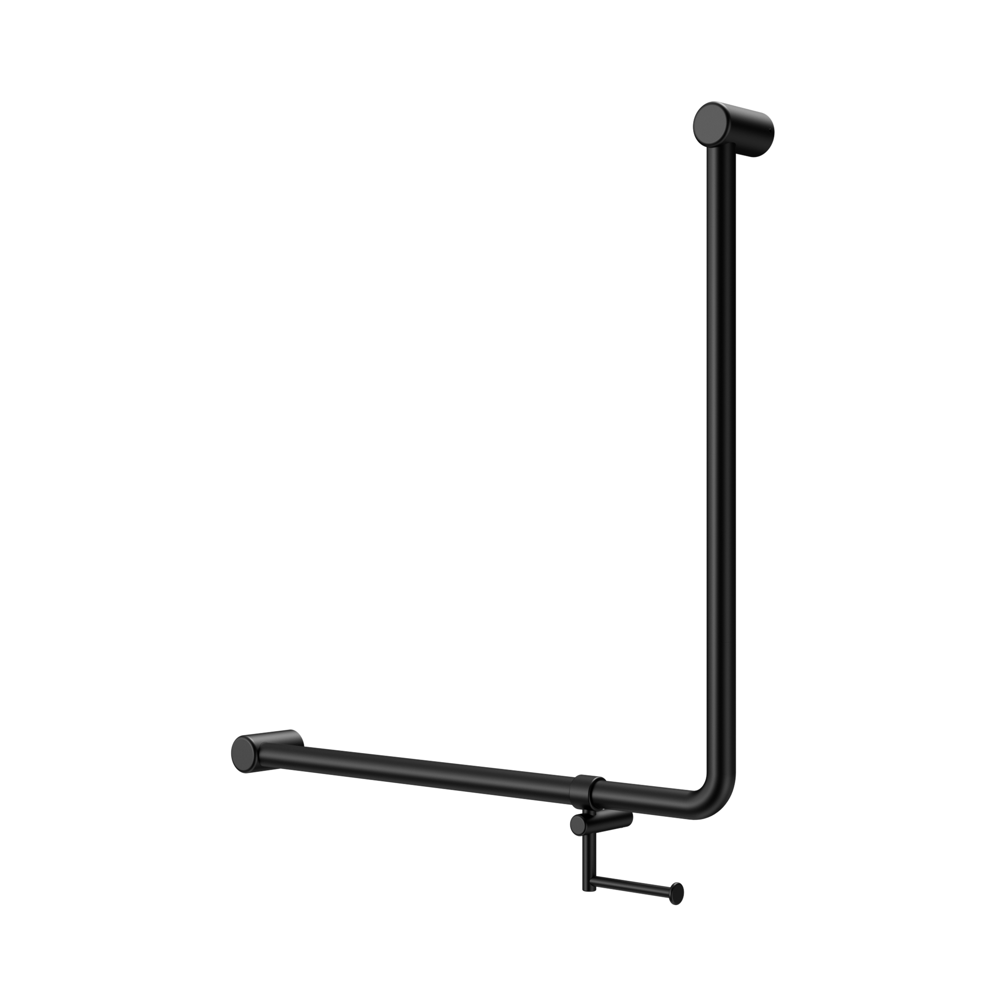 Mecca Care 32mm 90 Degree NZ4121 Accessible Toilet Grab Rail 750X750mm With Toilet Roll Holder