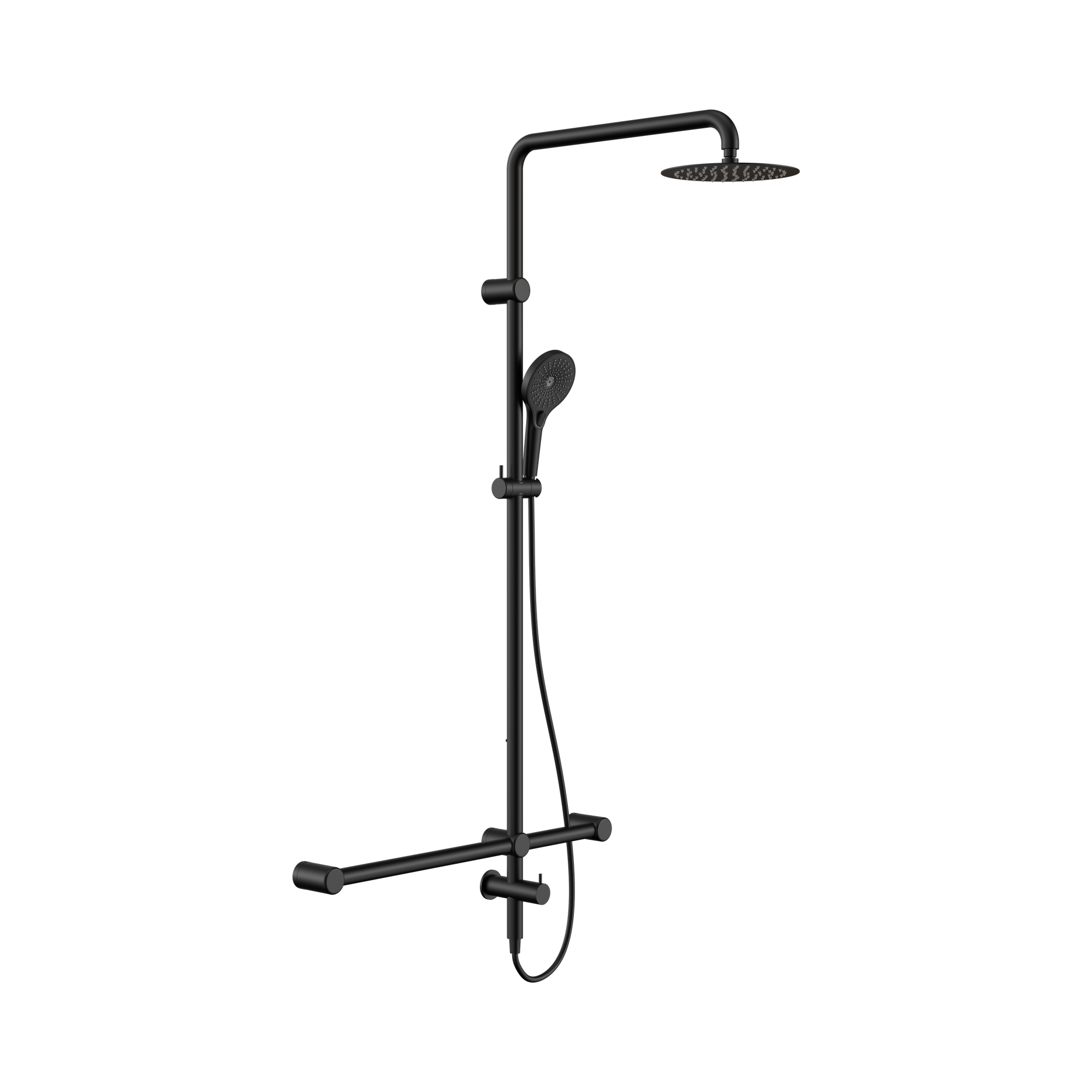 Mecca Care 32mm T Bar Grab Rail 1100x750mm Twin Shower Set