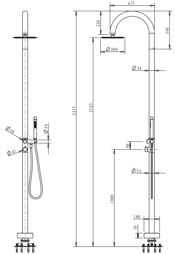 Mica Gooseneck Freestanding Outdoor Shower - image 3