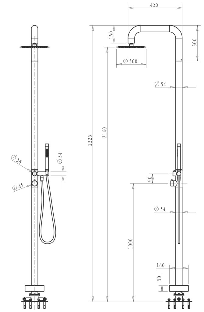 Mica Soft Square Freestanding Outdoor Shower - image 3