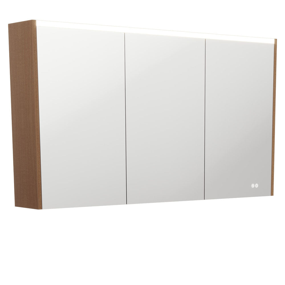 1200 LED Mirror Cabinet with Walnut Side Panels