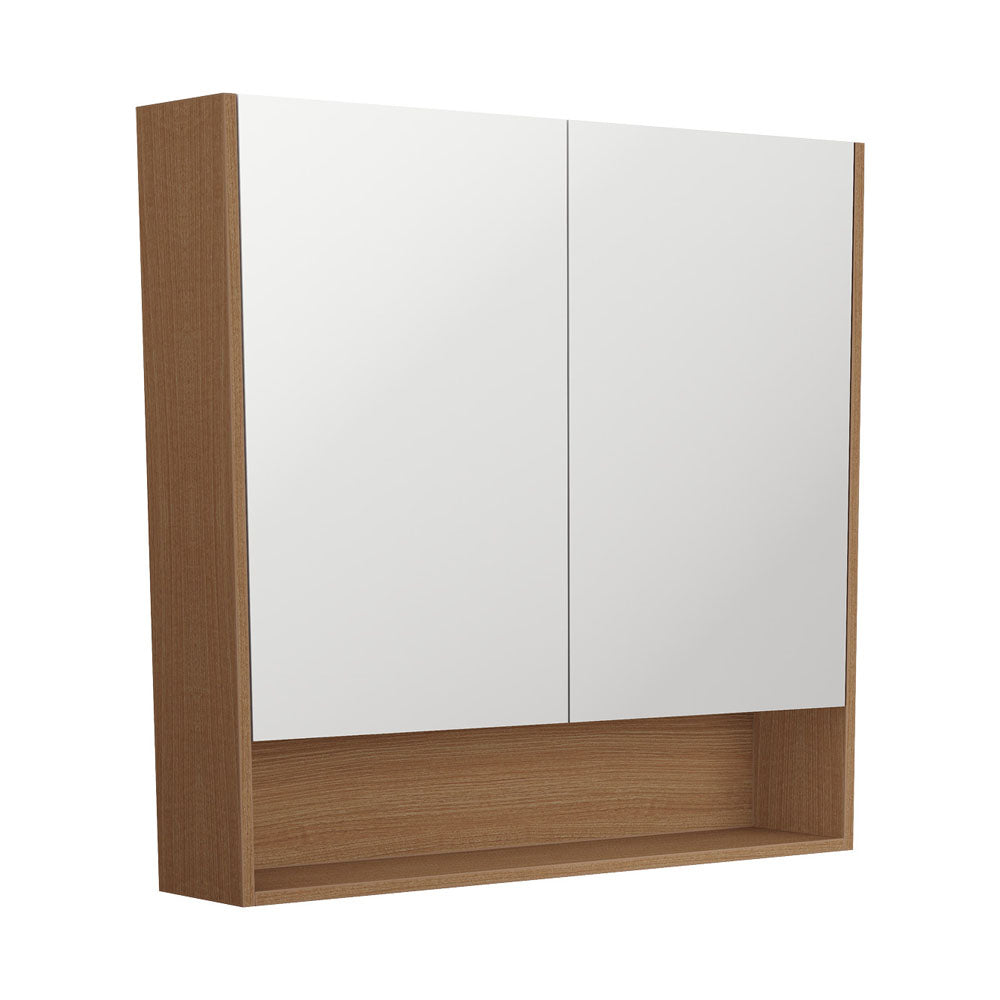 900 Mirror Cabinet with Display Shelf, Walnut