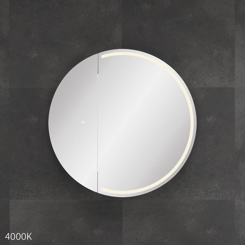 Round Split LED Mirror Cabinet