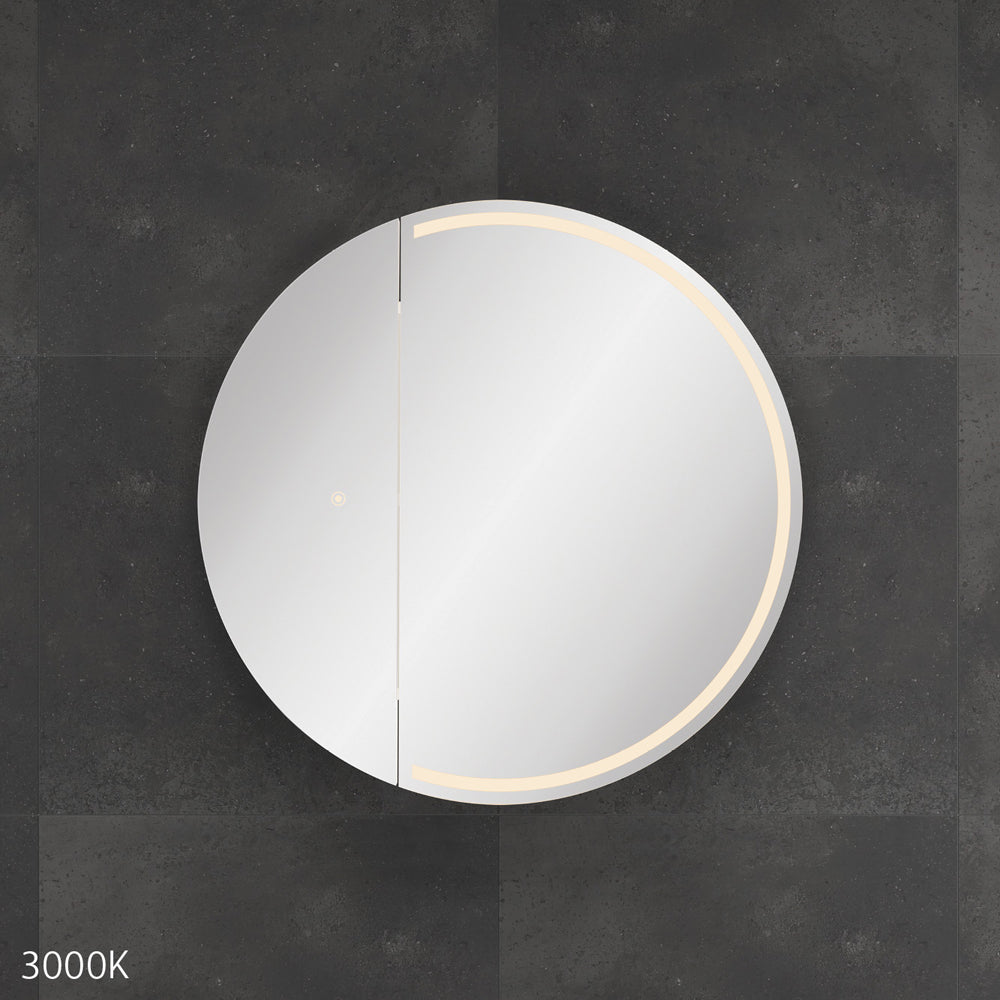 Round Split LED Mirror Cabinet