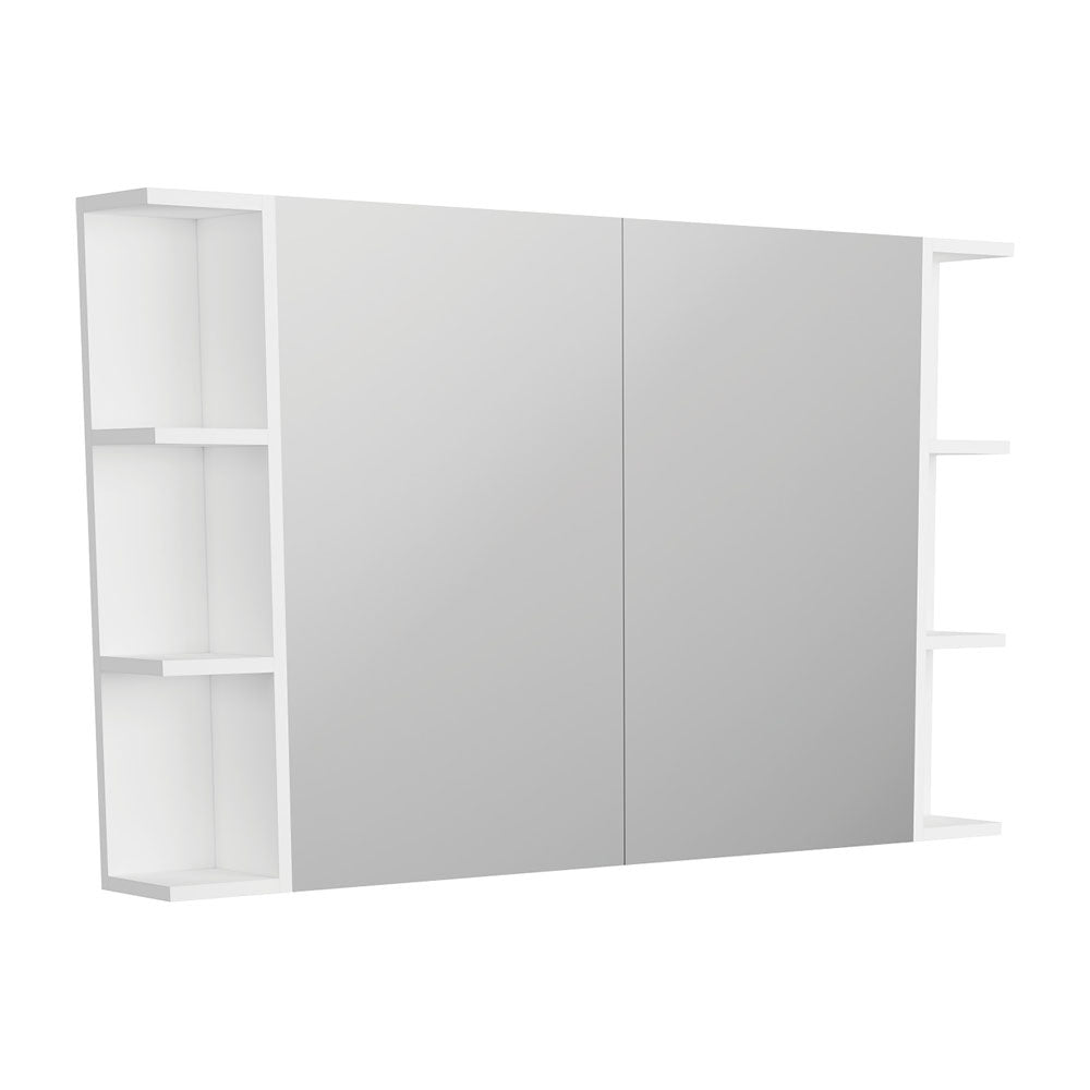 Pencil Edge 900 Mirror Cabinet, 2 Side Shelves