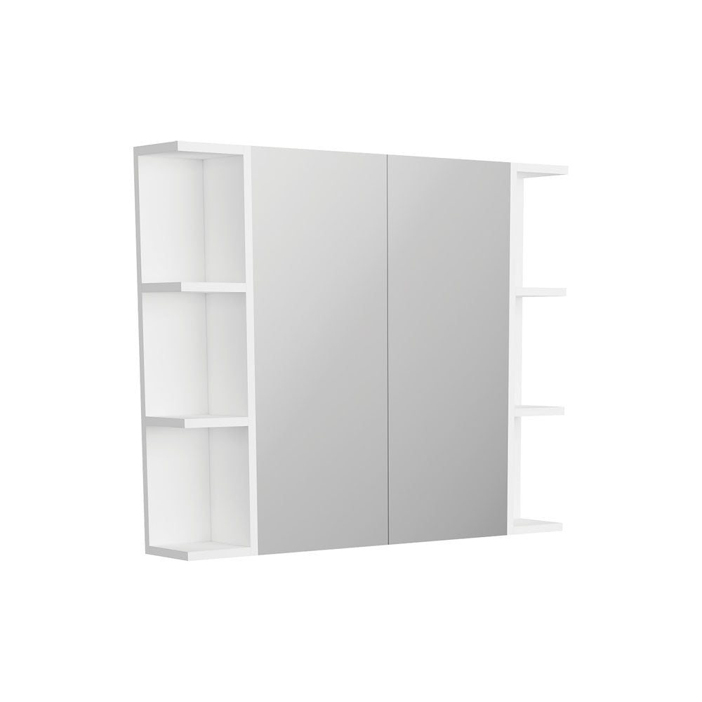 Pencil Edge 600 Mirror Cabinet, 2 Side Shelves