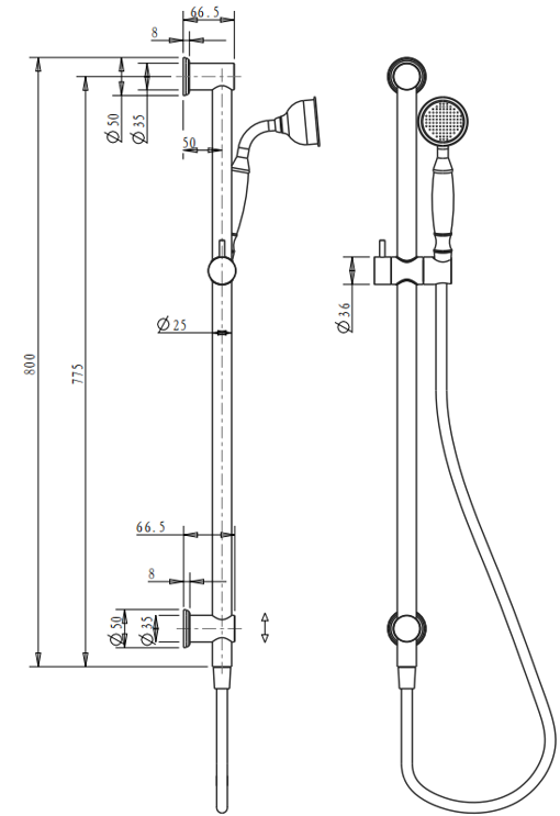 Mica Heritage Shower Rail - image 3