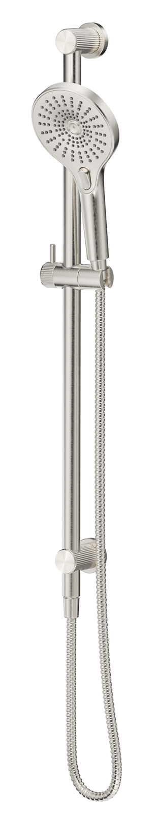 Mica Fluted Shower Rail - Inbuilt Inlet - Brushed Nickel