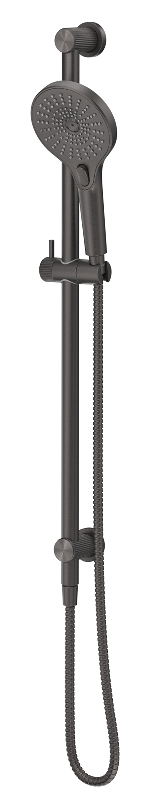 Mica Fluted Shower Rail - Inbuilt Inlet - Gunmetal
