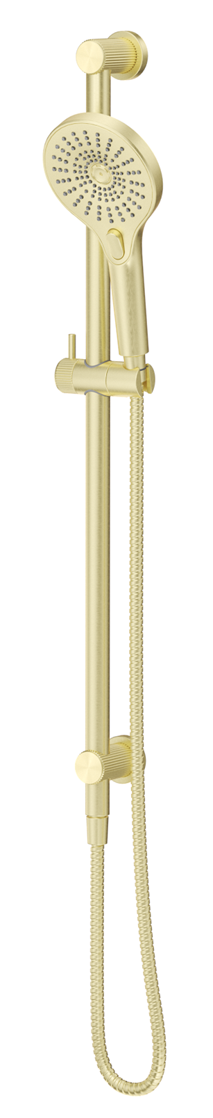 Mica Fluted Shower Rail - Inbuilt Inlet - French Gold