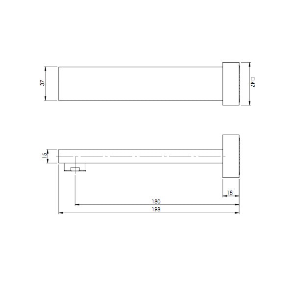 RADII - wall bath/basin outlet 180mm