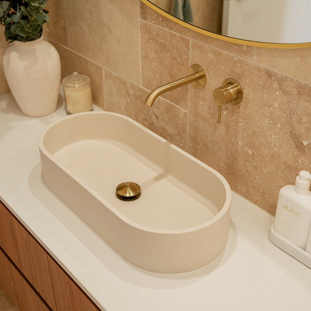 Jada Pill Concrete Above Counter Basin, Warm White