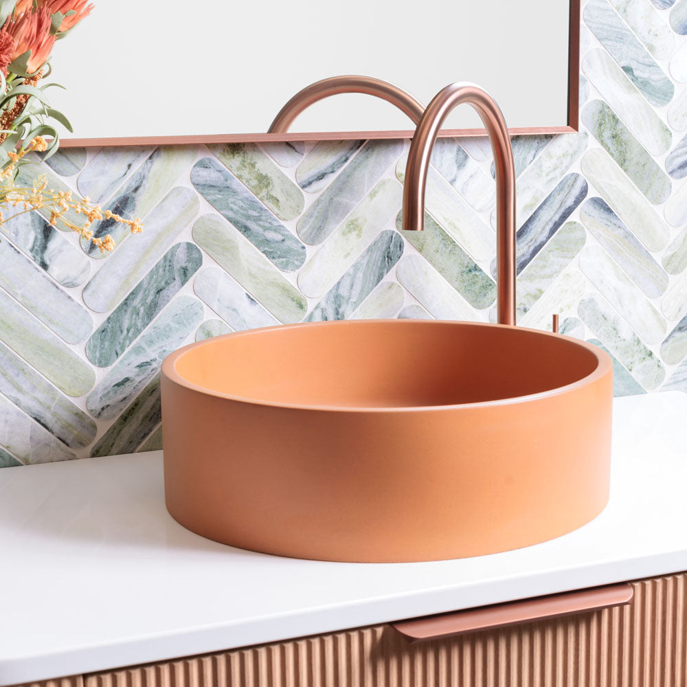 Jada Round Concrete Above Counter Basin, Tuscan