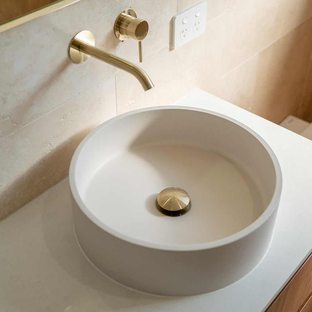 Jada Round Concrete Above Counter Basin, Warm White