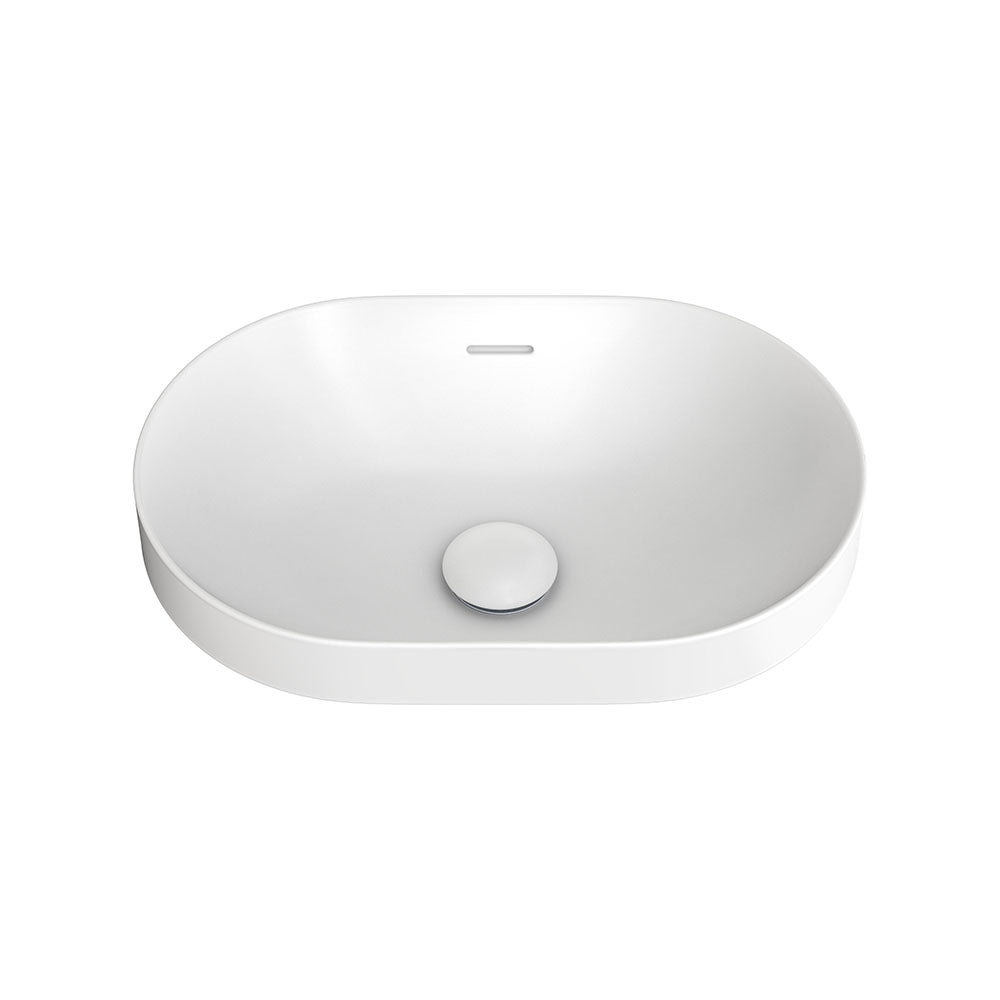 Aluca Pill Semi-Inset Basin, Matte White